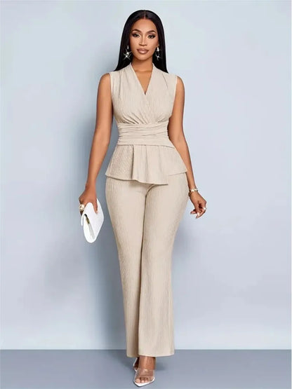 The Colette Vest Set | Sleeveless Vest & Wide-Leg Trousers