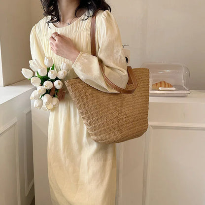 The Riviera Tote | Structured Woven Tote Bag
