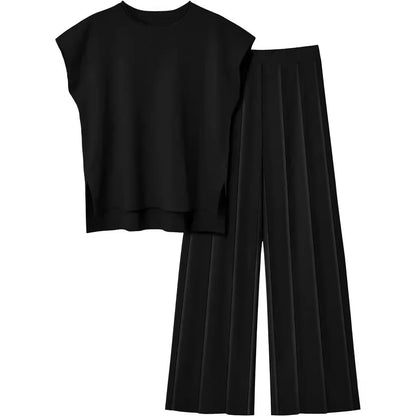 The Monaco Set | Sleeveless Top & Wide-Leg Trousers