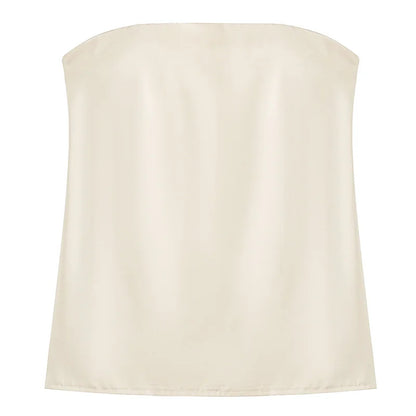 The Isabella Satin Set | Strapless Top & High-Waisted Trousers