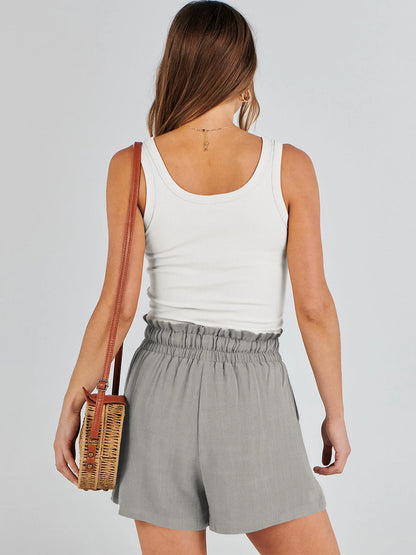 The Isla Linen Shorts | High-Waisted Tailored Linen Shorts