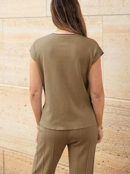 The Monaco Set | Sleeveless Top & Wide-Leg Trousers