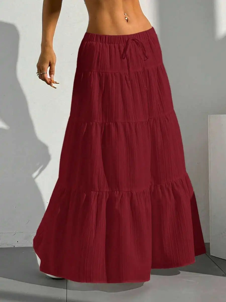 The Madeleine Skirt | Satin High-Waisted Midi