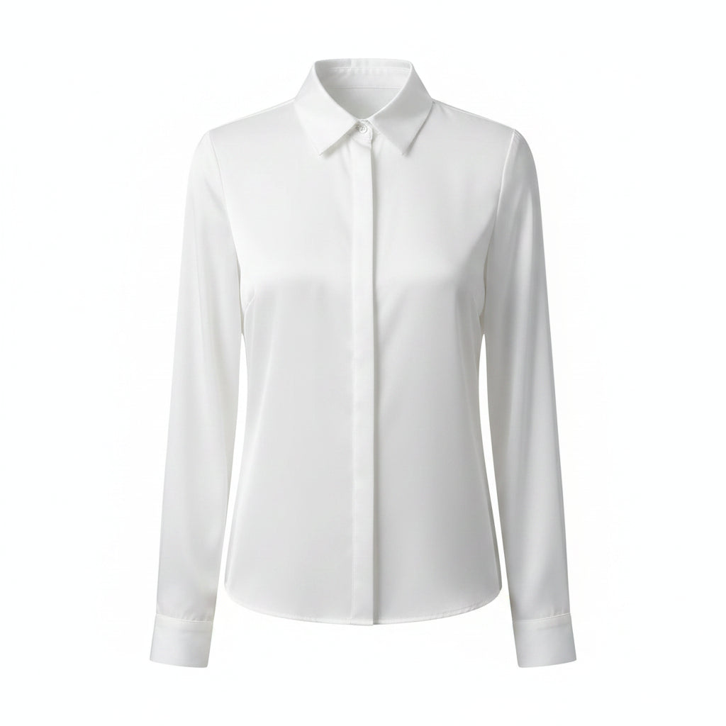 The Scarlett Satin Blouse | Satin Button-Up Blouse