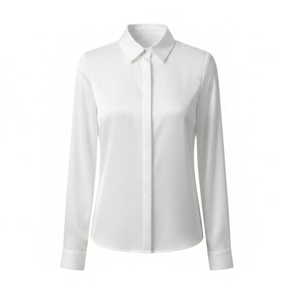 The Scarlett Satin Blouse | Satin Button-Up Blouse