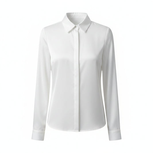 The Scarlett Satin Blouse | Satin Button-Up Blouse