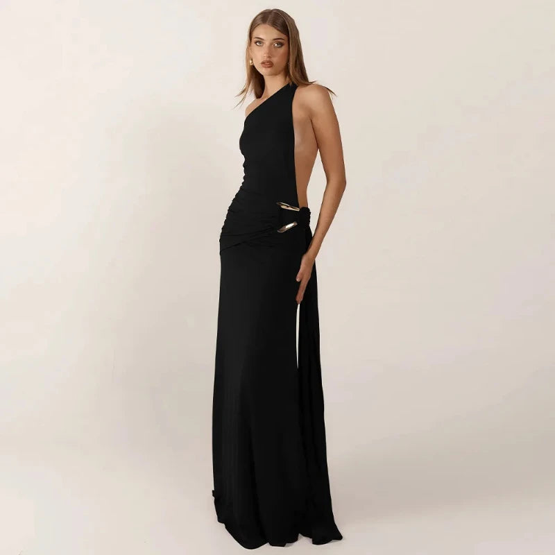 The Vivienne Maxi Dress | One-Shoulder Backless Maxi Dress