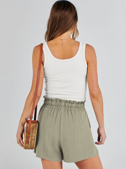 The Isla Linen Shorts | High-Waisted Tailored Linen Shorts